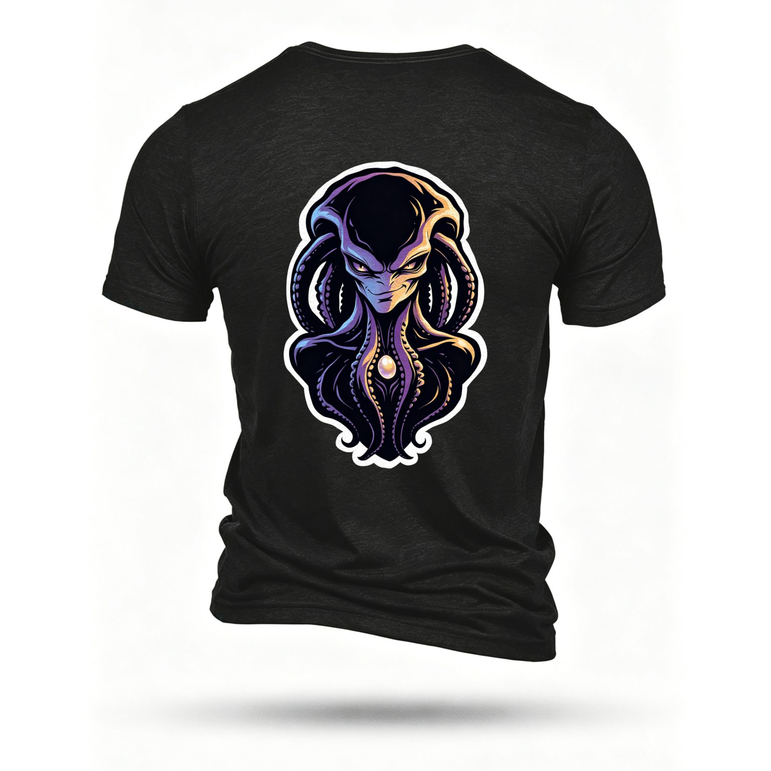Black T-shirt, back print