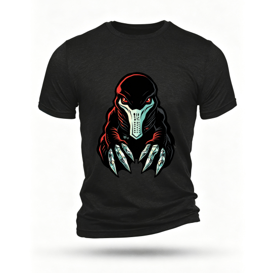 Black T-shirt, front print