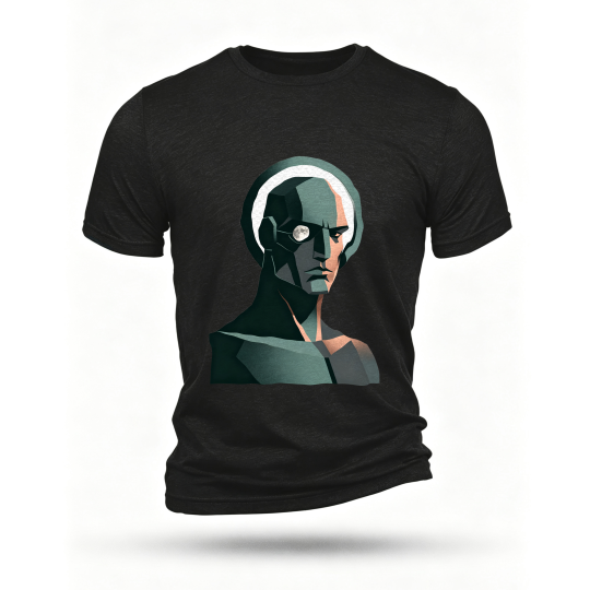 Black T-shirt, front print