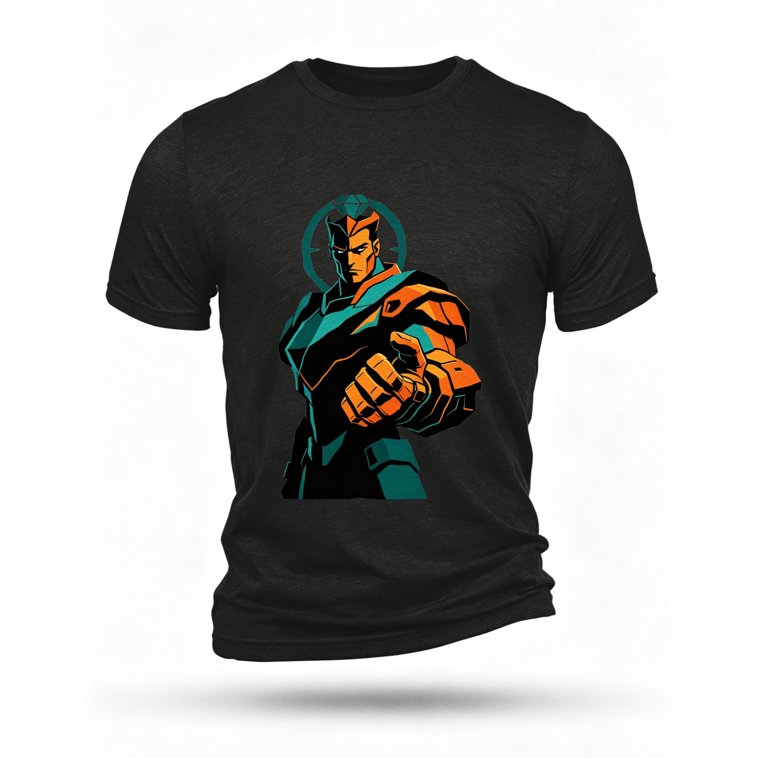 Black T-shirt, front print