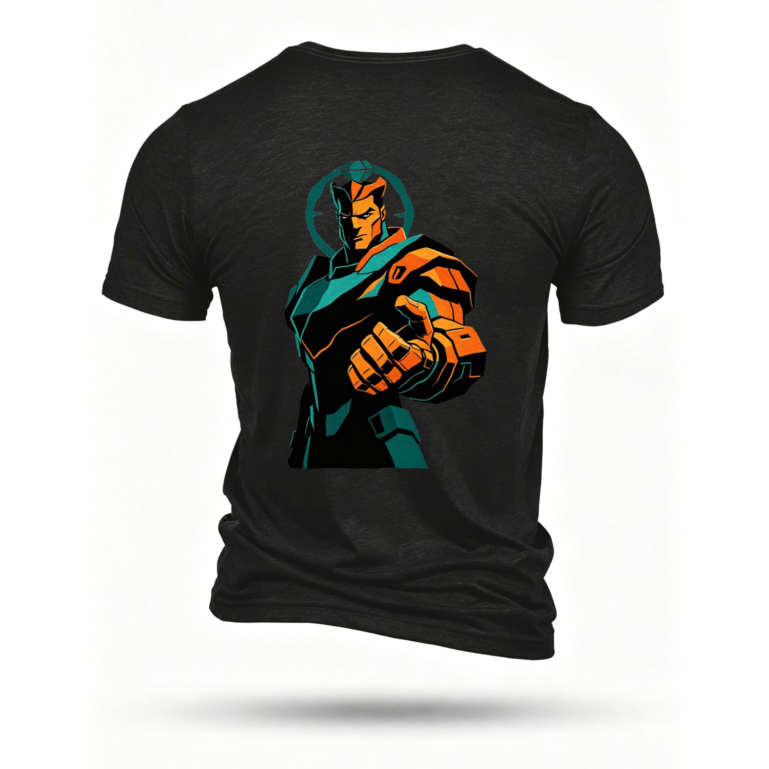 Black T-shirt, back print