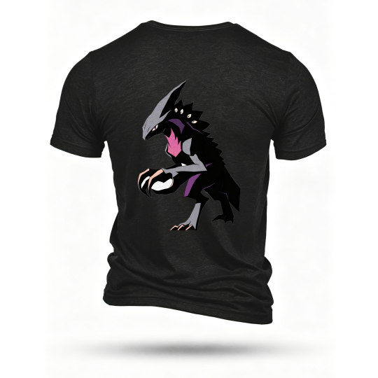 Black T-shirt, back print