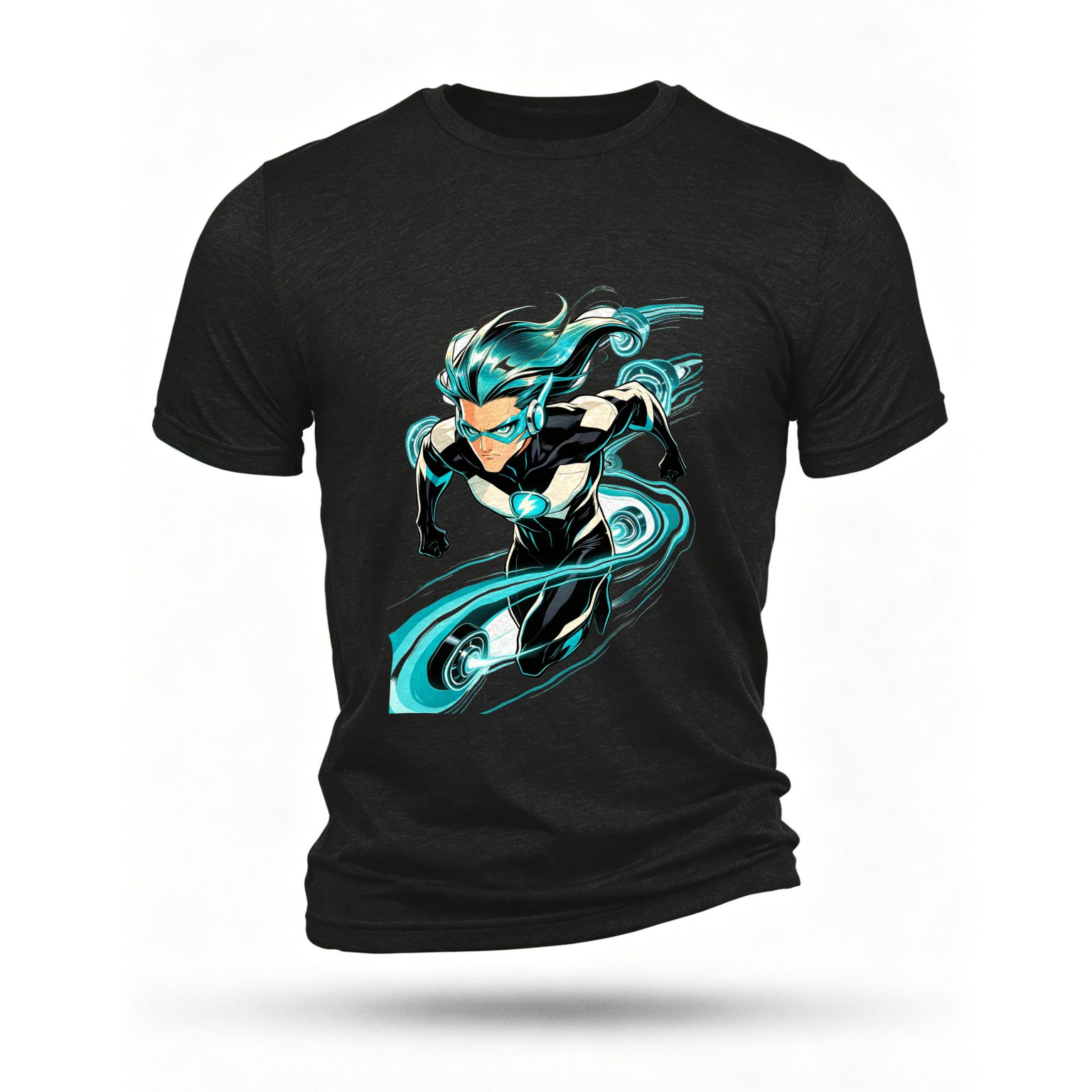 Black T-shirt, front print