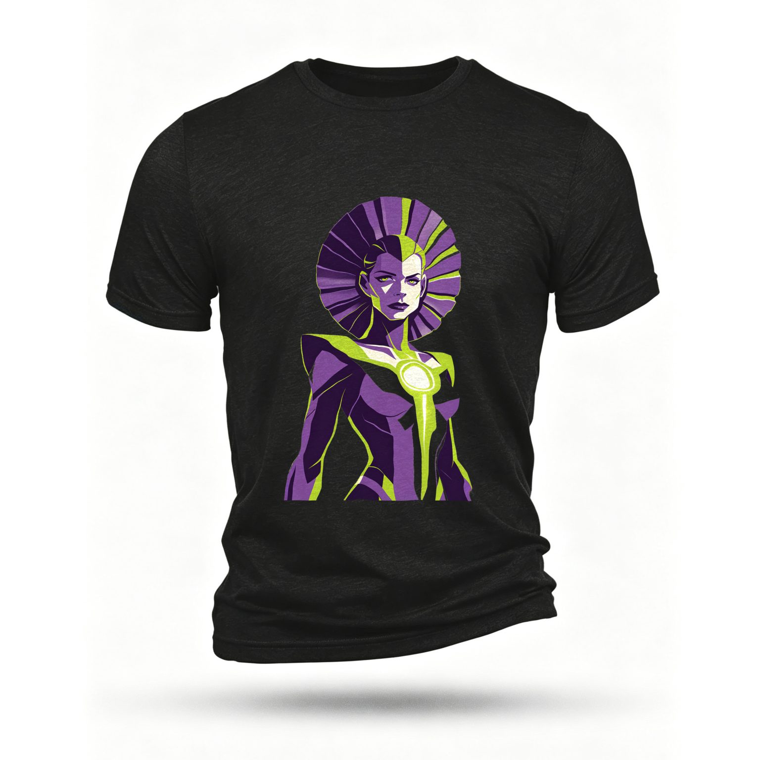 Black T-shirt, front print