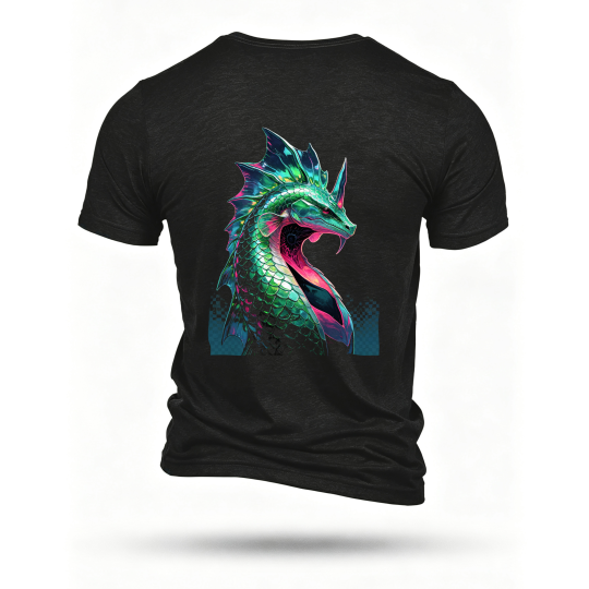 Black T-shirt, back print