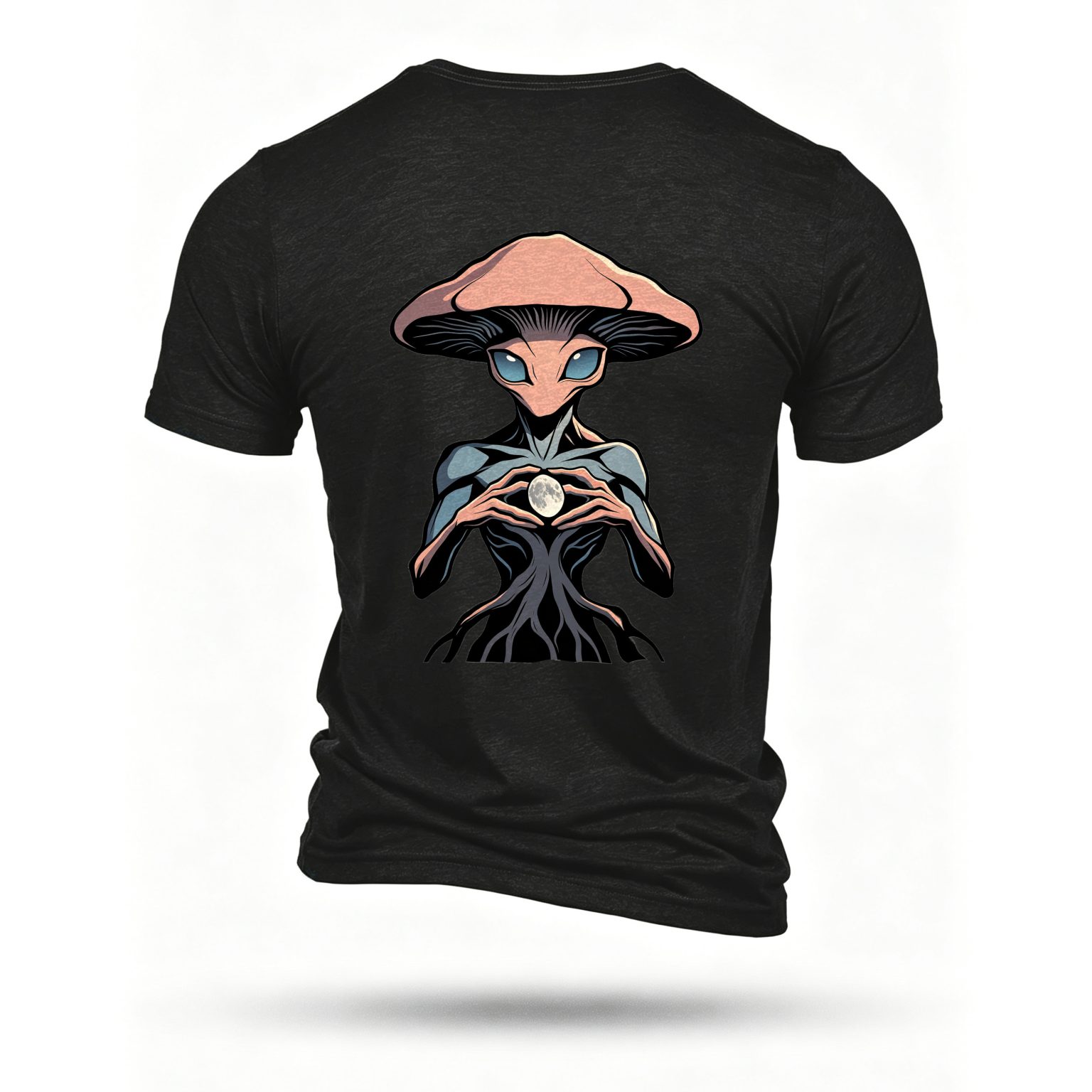 Black T-shirt, back print