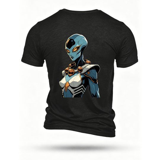 Black T-shirt, back print