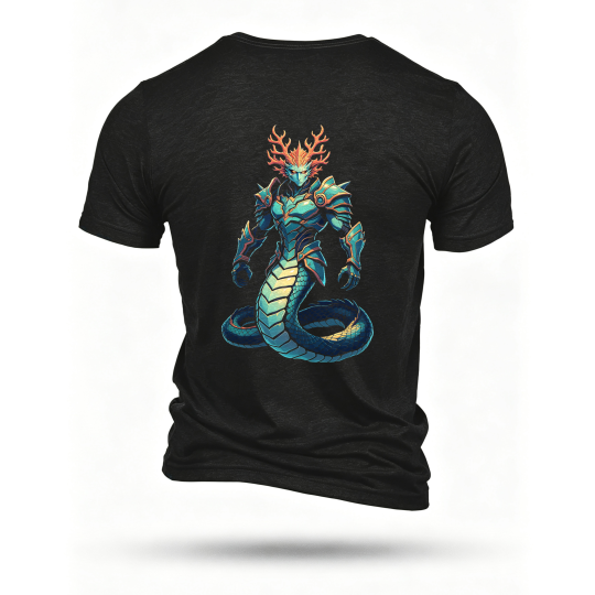 Black T-shirt, back print