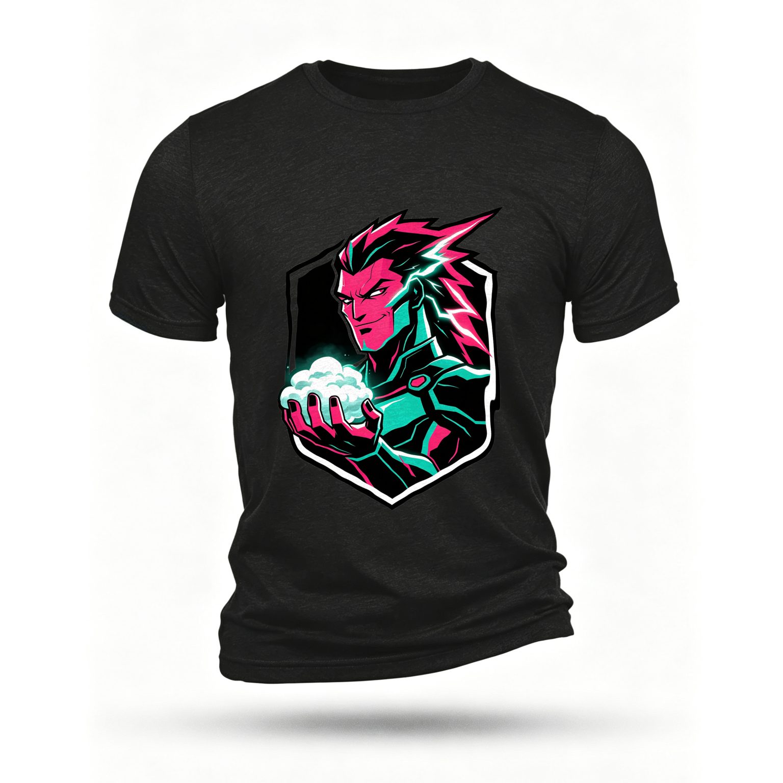 Black T-shirt, front print