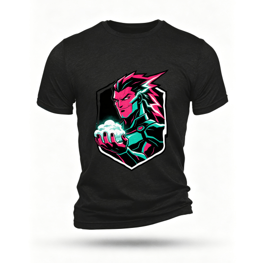 Black T-shirt, front print