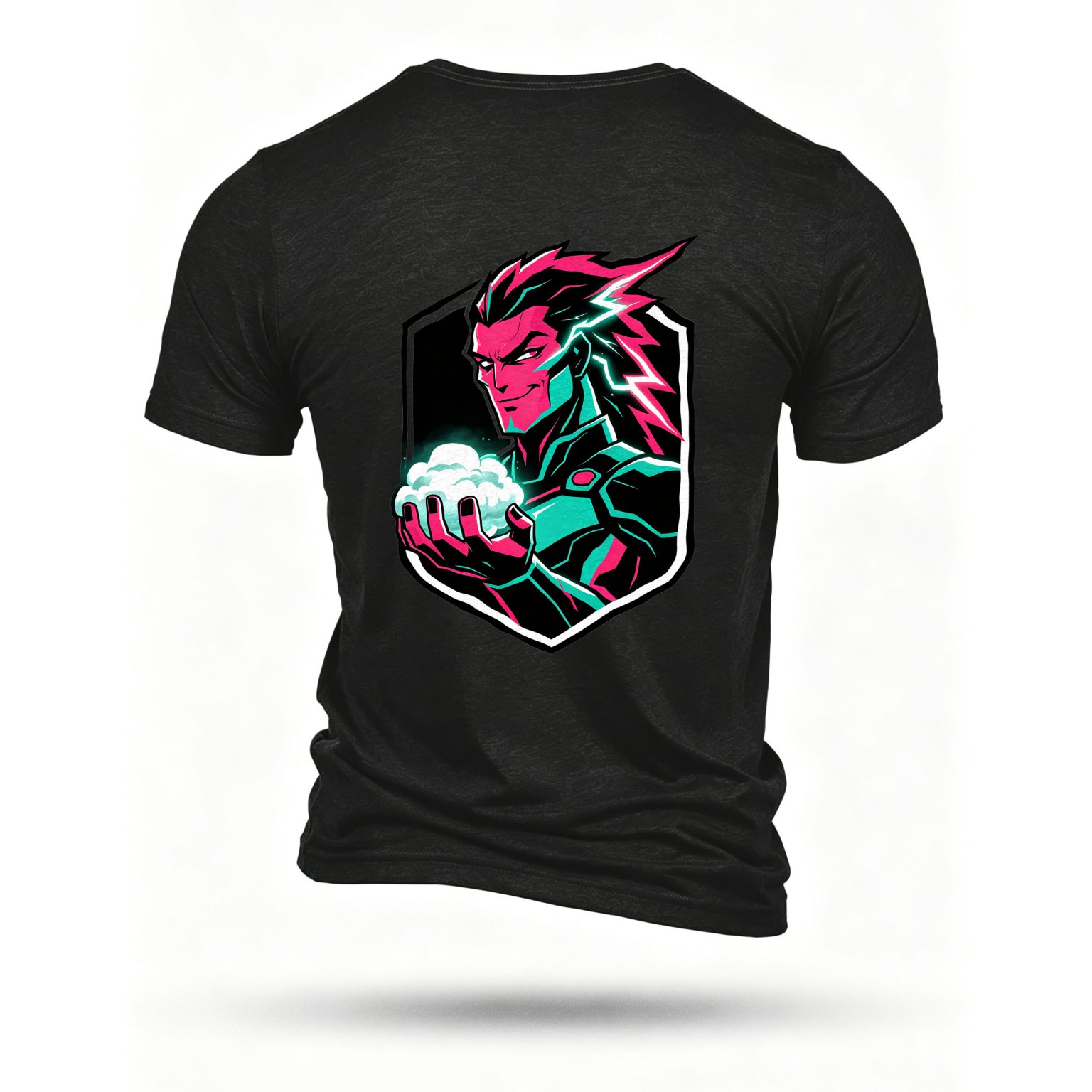 Black T-shirt, back print