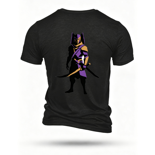 Black T-shirt, back print