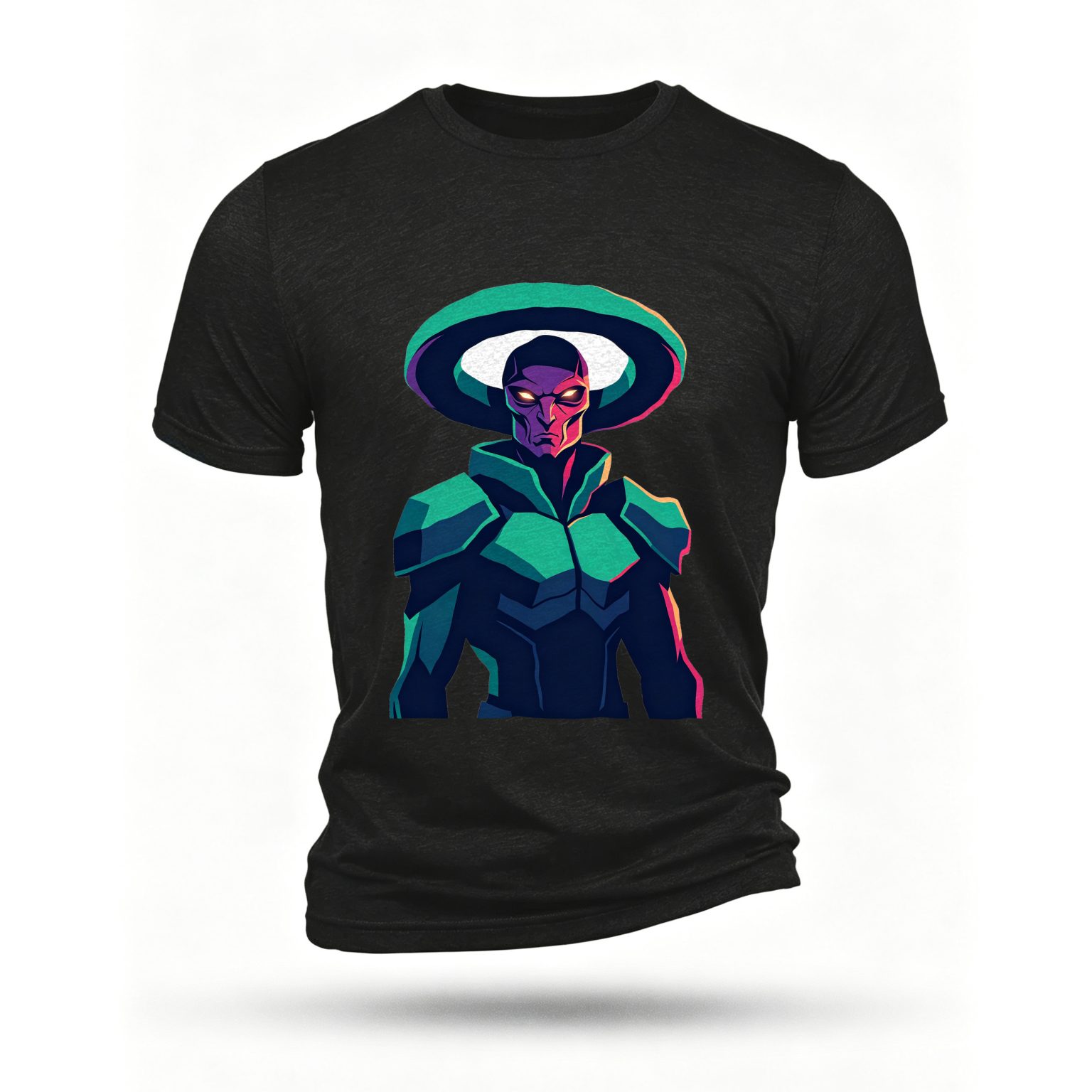 Black T-shirt, front print