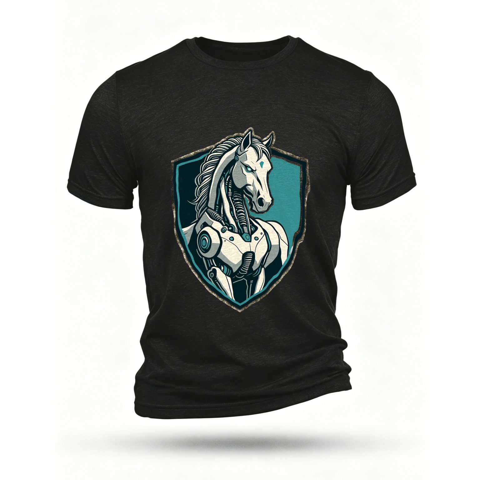 Black T-shirt, front print