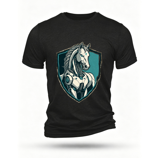 Black T-shirt, front print