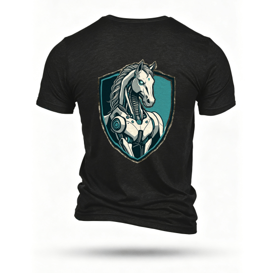 Black T-shirt, back print