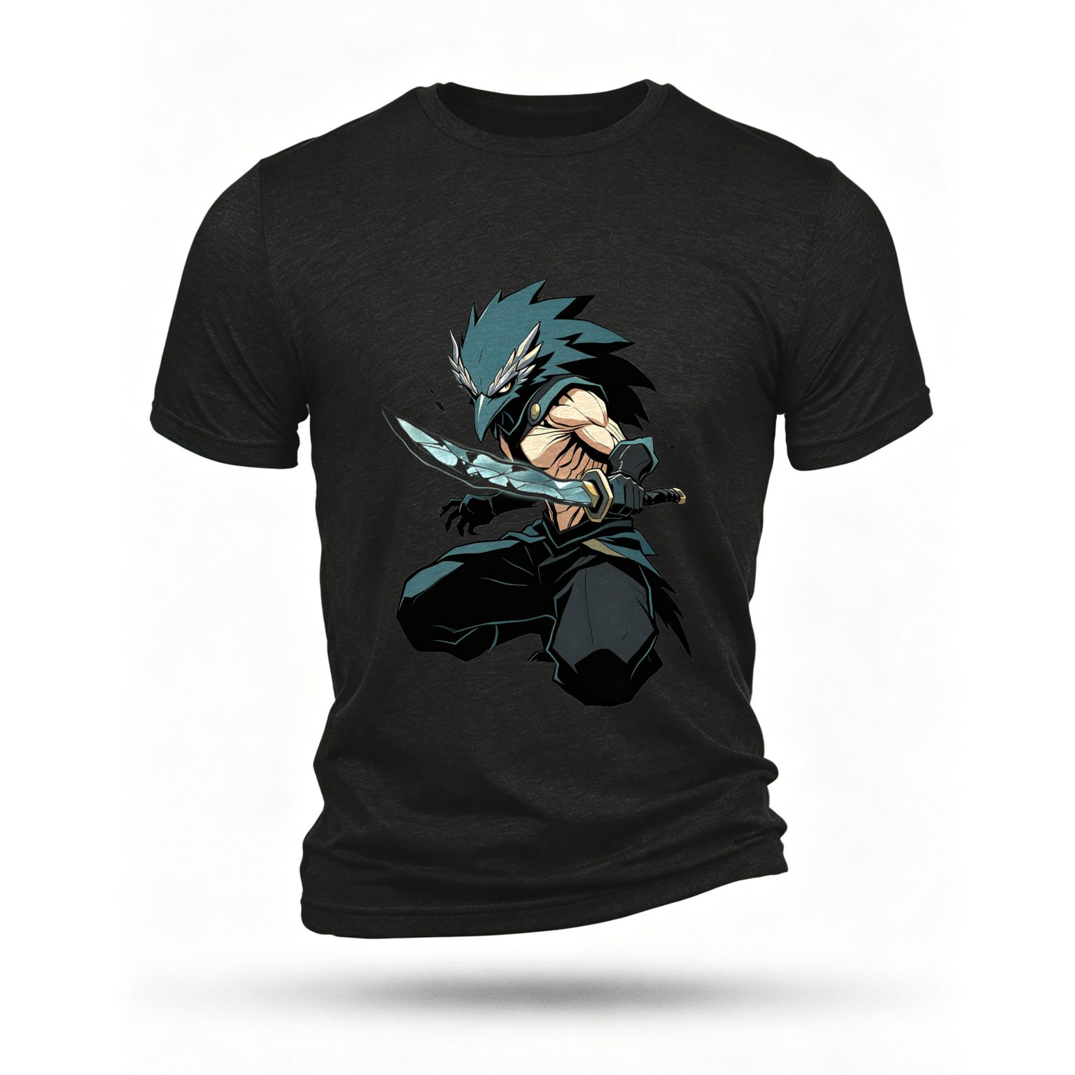 Black T-shirt, front print