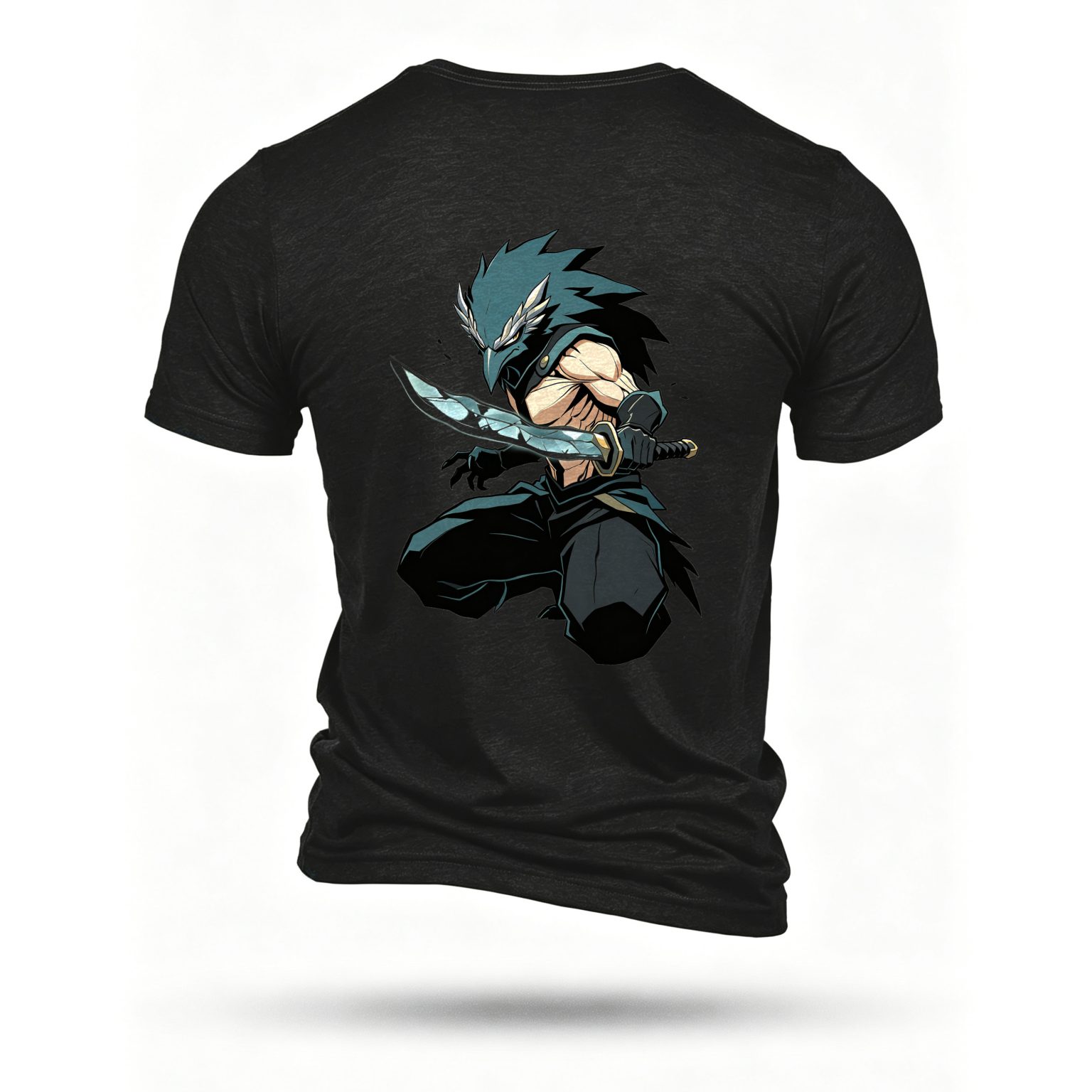Black T-shirt, back print
