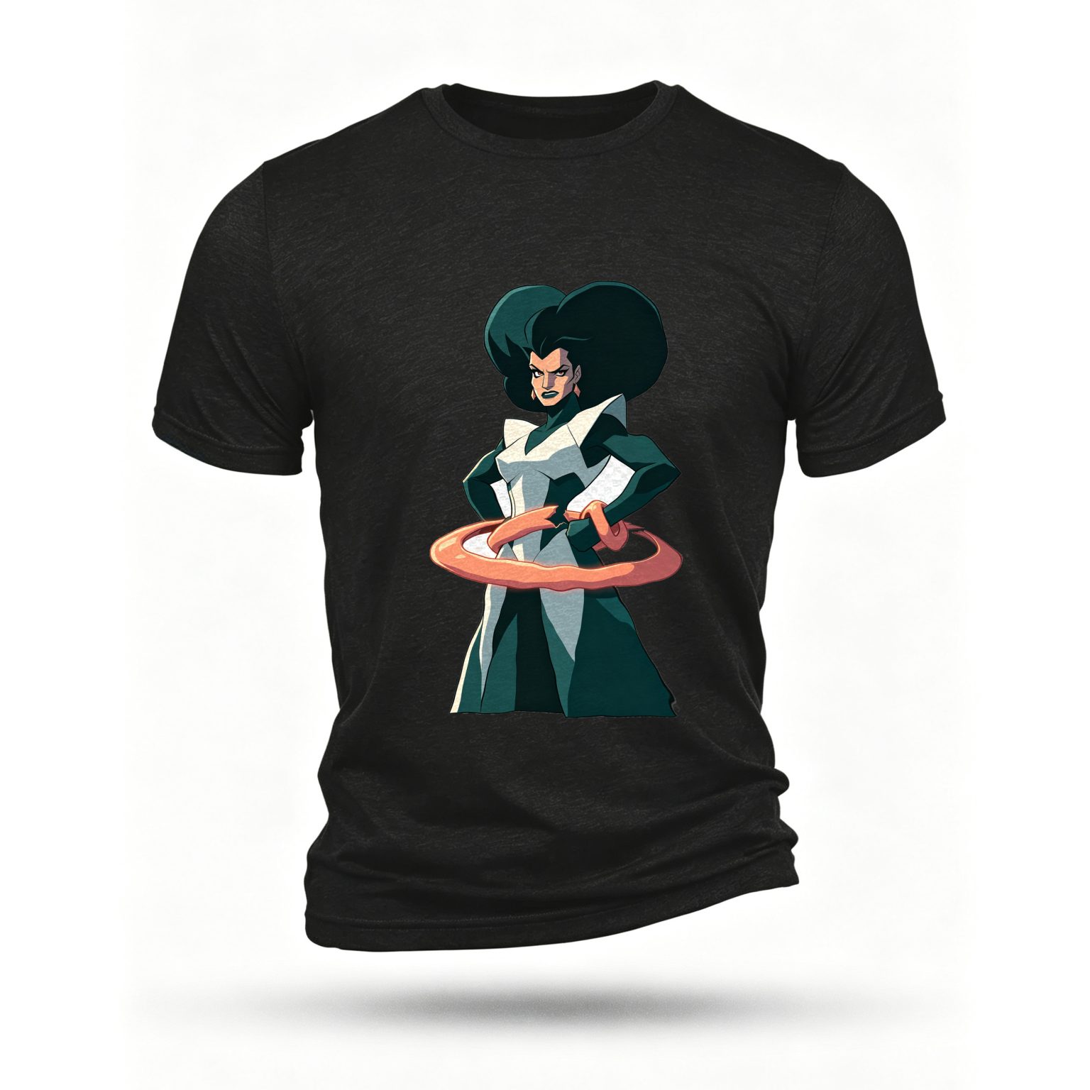 Black T-shirt, front print