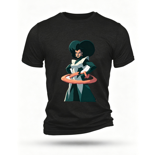 Black T-shirt, front print