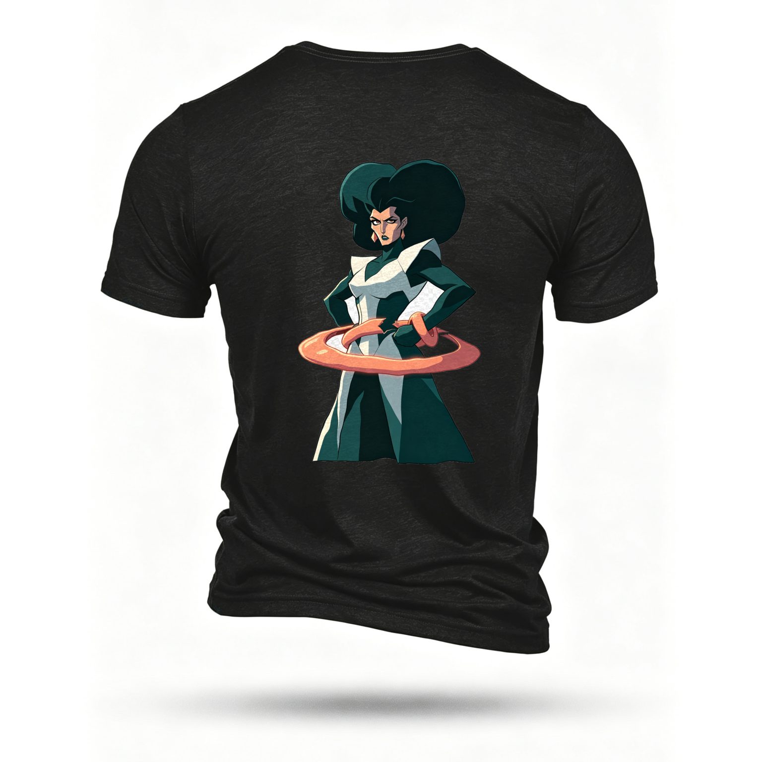 Black T-shirt, back print