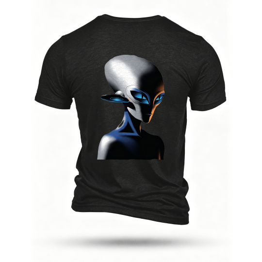 Black T-shirt, back print