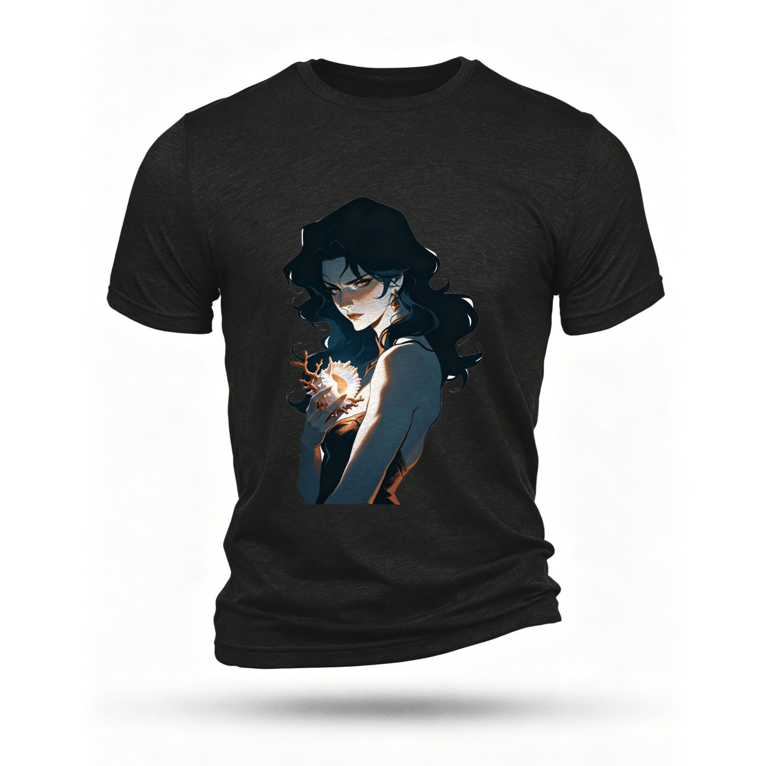 Black T-shirt, front print