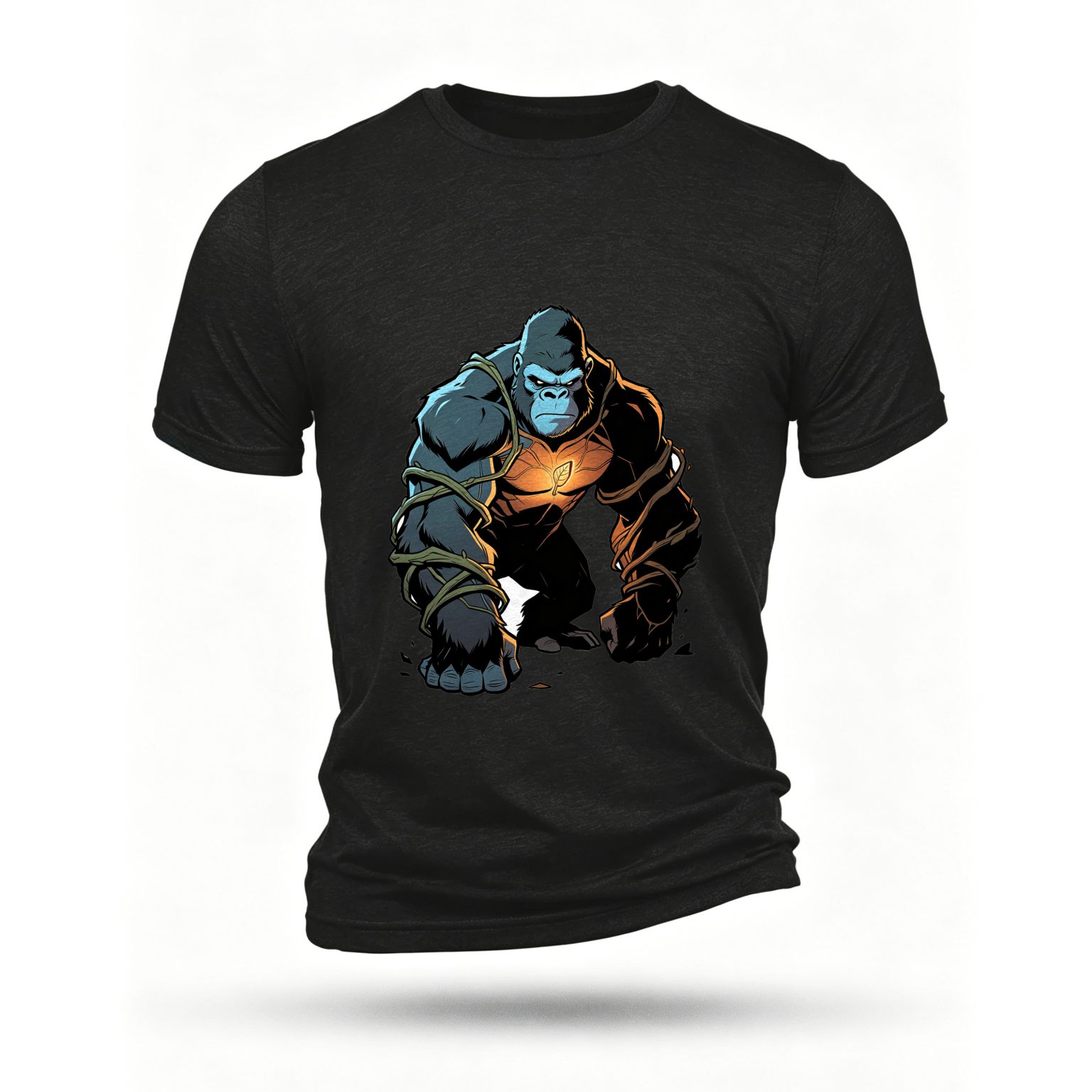 Black T-shirt, front print