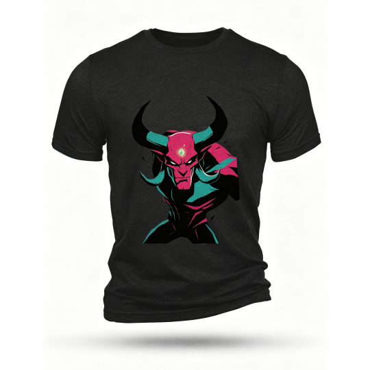 Black T-shirt, front print