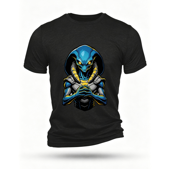 Black T-shirt, front print