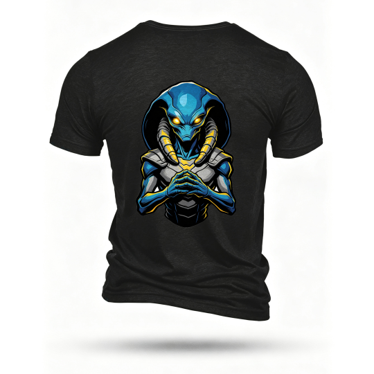 Black T-shirt, back print