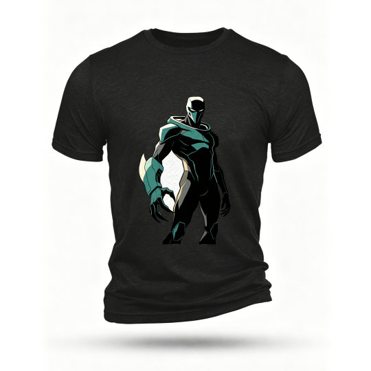 Black T-shirt, front print
