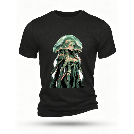 Black T-shirt, front print
