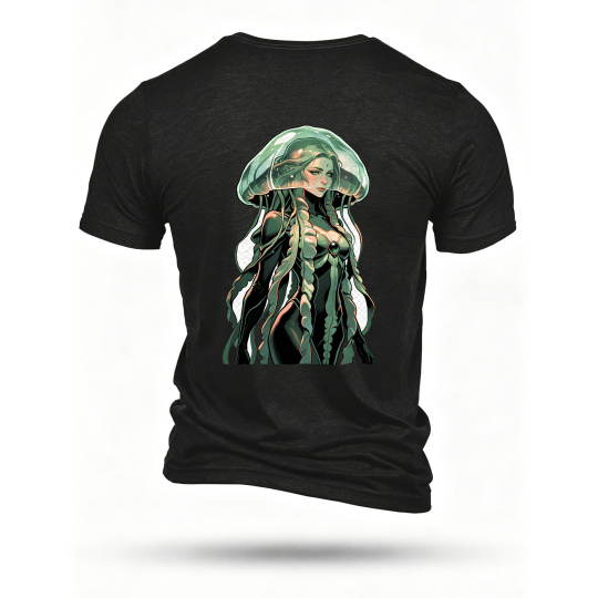 Black T-shirt, back print