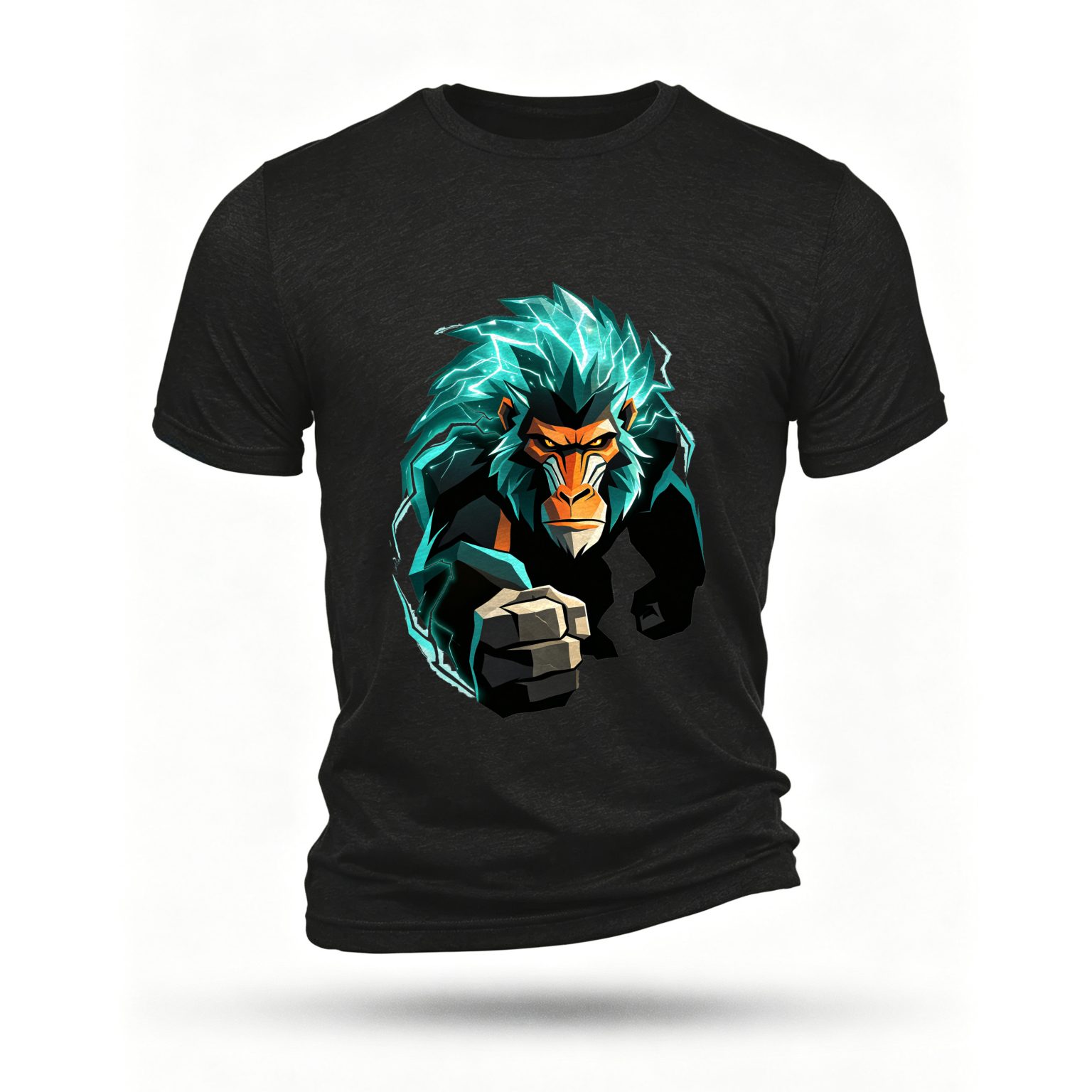 Black T-shirt, front print