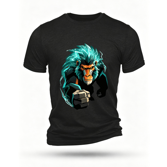 Black T-shirt, front print