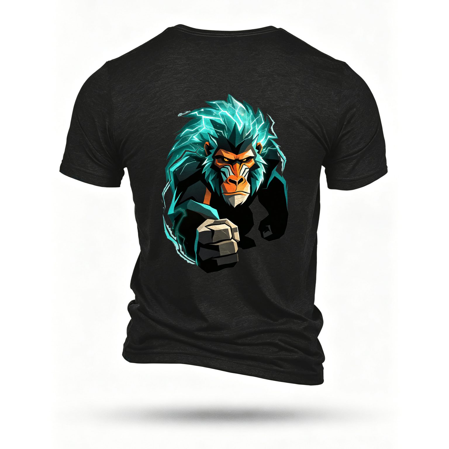 Black T-shirt, back print