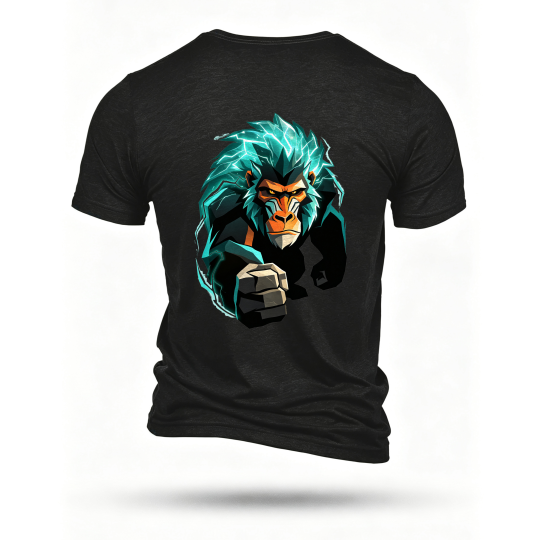 Black T-shirt, back print
