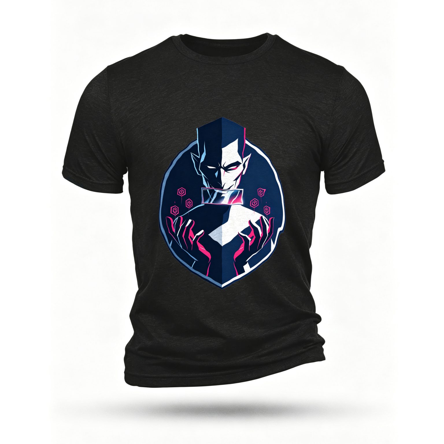 Black T-shirt, front print