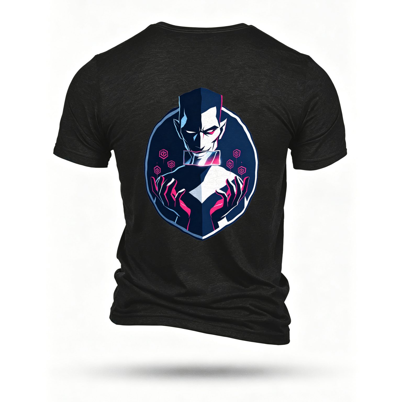 Black T-shirt, back print