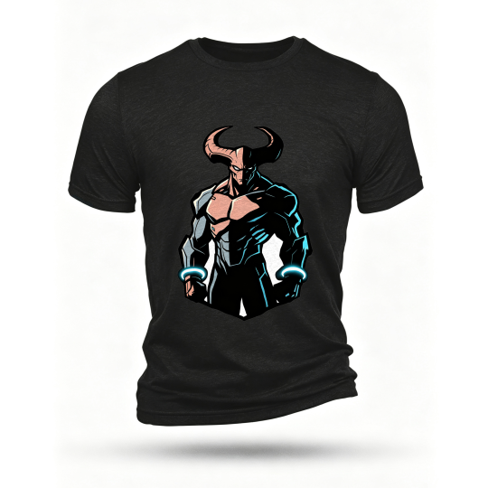Black T-shirt, front print