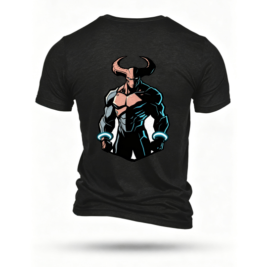 Black T-shirt, back print