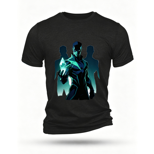 Black T-shirt, front print