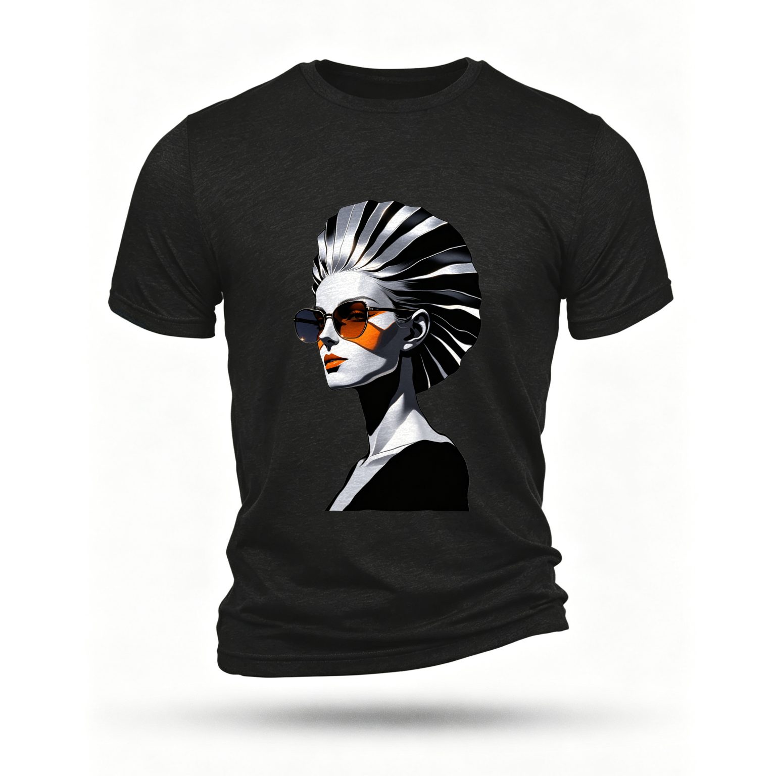 Black T-shirt, front print
