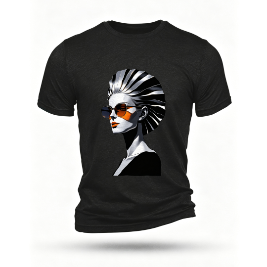 Black T-shirt, front print