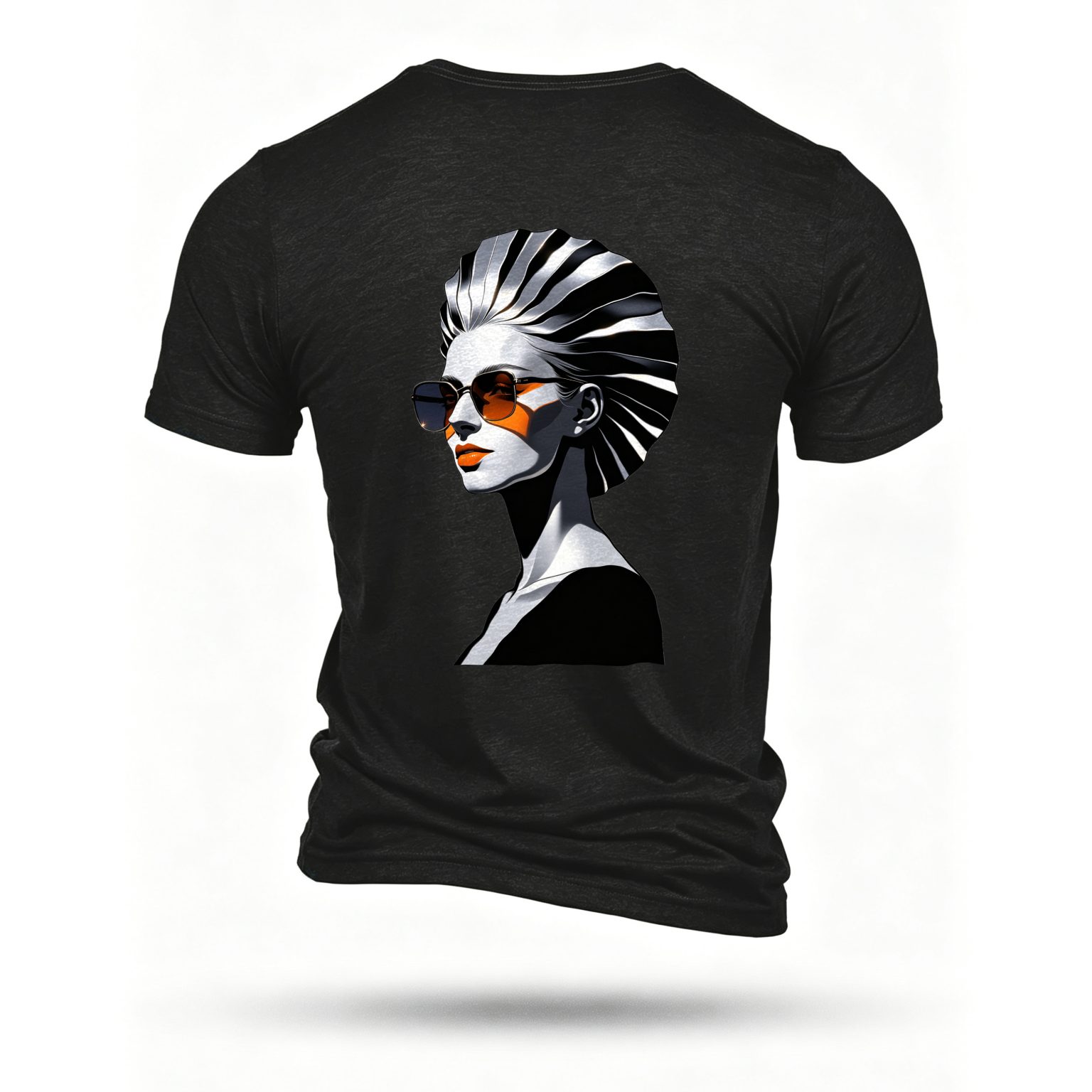 Black T-shirt, back print