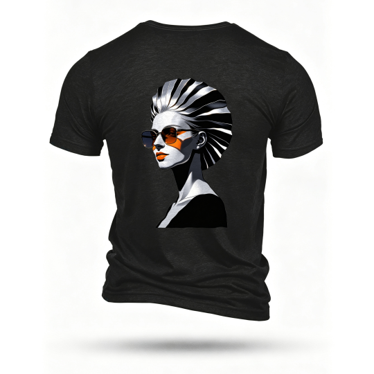 Black T-shirt, back print