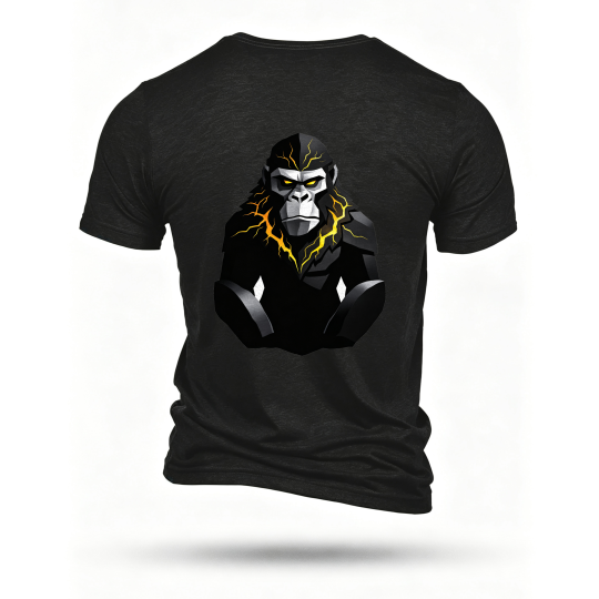 Black T-shirt, back print
