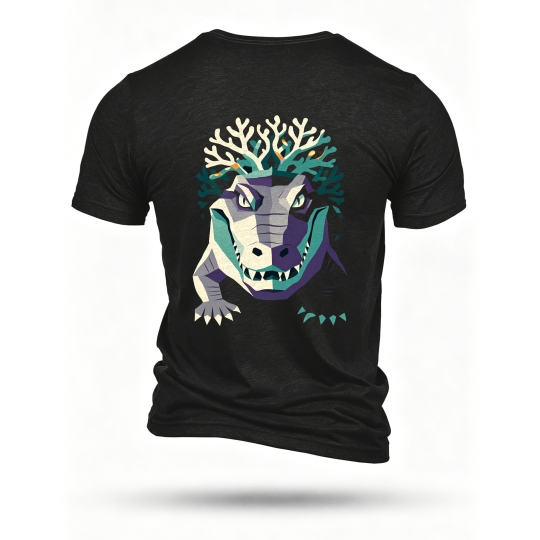 Black T-shirt, back print