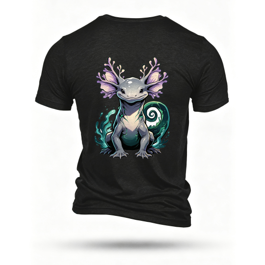Black T-shirt, back print